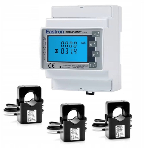 Счетчик электроэнергии Eastron SDM630-MCT 40мА (ESCT-TA16 120А в комплекте)